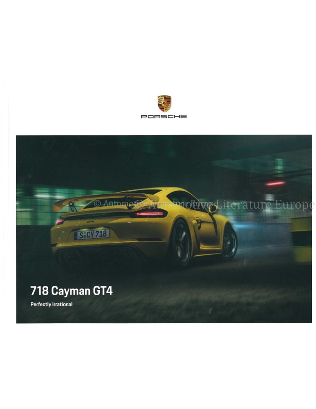 2020 PORSCHE 718 CAYMAN GT4 HARDBACK BROCHURE ENGLISH