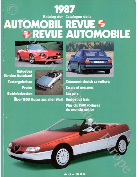 1987 AUTOMOBIL REVUE JAHRESKATALOG DEUTSCH FRANZÖSISCH