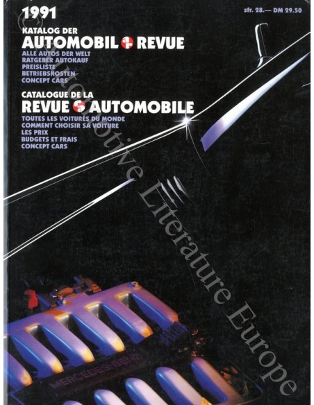 1991 AUTOMOBIL REVUE JAHRESKATALOG DEUTSCH FRANZÖSISCH