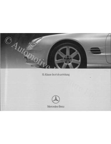 2002 MERCEDES BENZ SL KLASSE INSTRUCTIEBOEKJE DUITS