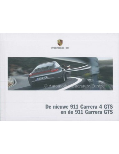 2012 PORSCHE 911 CARRERA 4 GTS HARDCOVER PROSPEKT NIEDERLÄNDISCH