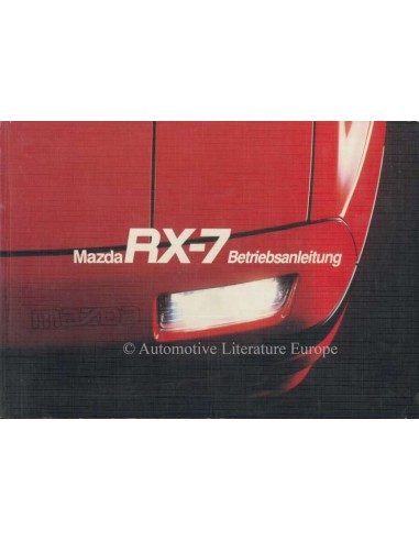 1986 MAZDA RX-7 TURBO OWNERS MANUAL GERMAN