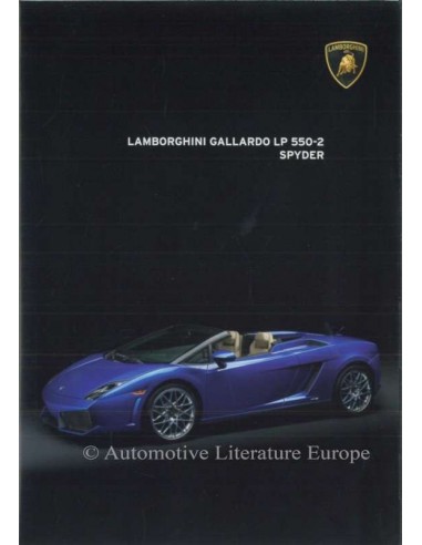 2013 LAMBORGHINI GALLARDO LP 550-2 SPYDER PROSPEKT DEUTSCH