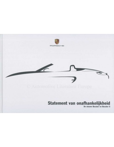 2012 PORSCHE BOXSTER (S) HARDCOVER BROCHURE NEDERLANDS