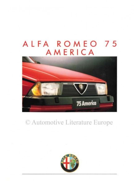 1987 ALFA ROMEO 75 AMERICA BROCHURE NEDERLANDS