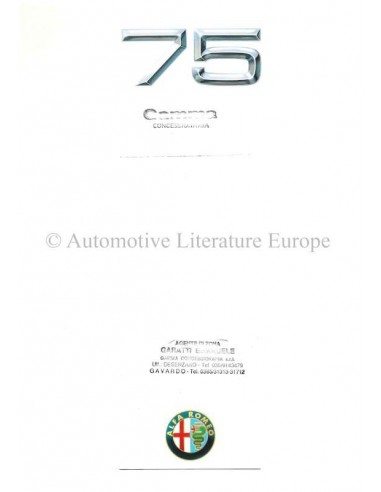 1989 ALFA ROMEO 75 BROCHURE ITALIAANS