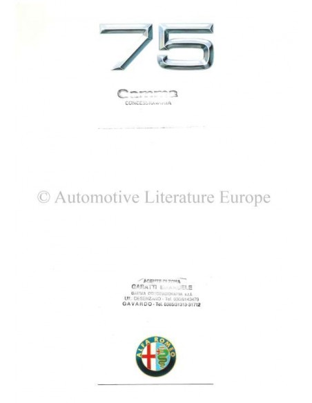 1989 ALFA ROMEO 75 BROCHURE ITALIAANS