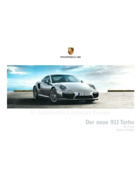 2016 PORSCHE 911 TURBO HARDCOVER BROCHURE GERMAN