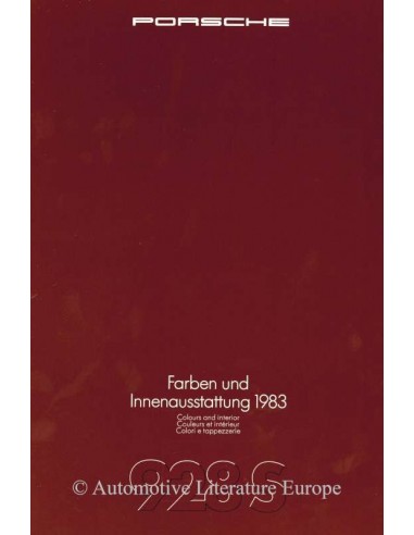 1983 PORSCHE 928S KLEUREN & INTERIEUR BROCHURE