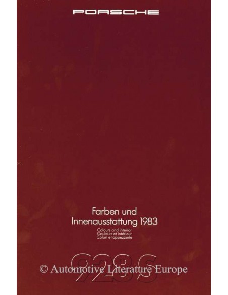 1983 PORSCHE 928S KLEUREN & INTERIEUR BROCHURE