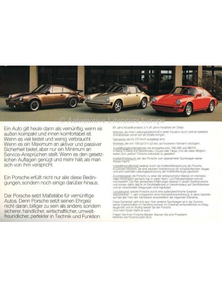 1976 PORSCHE 911 / CARRERA / TURBO BROCHURE GERMAN