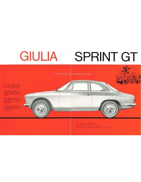 1965 ALFA ROMEO GIULIA SPRINT GT / GTC BROCHURE GERMAN