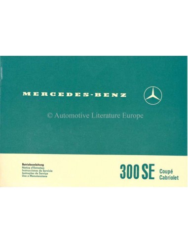 1966 MERCEDES BENZ 300 SE INSTRUCTIEBOEKJE