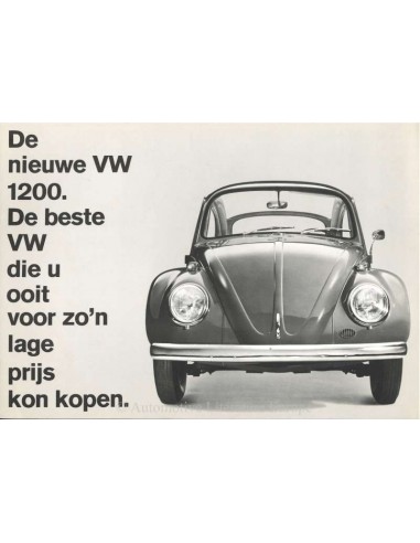 1967 VOLKSWAGEN 1200 BEETLE BROCHURE DUTCH