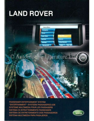 2009 LAND ROVER ENTERTAINMENT-SYSTEEM PASSAGIERSZIJDE INSTRUCTIEBOEKJE NEDERLANDS