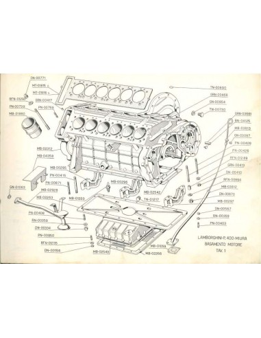 1966 LAMBORGHINI MIURA P400 SPARE PARTS MANUAL ITALIAN