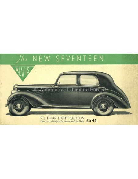 1938 ALVIS SEVENTEEN BROCHURE ENGLISH