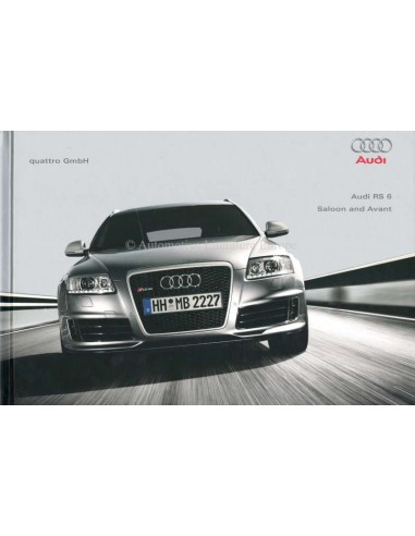 2008 AUDI RS6 AVANT HARDCOVER PROSPEKT ENGLISCH