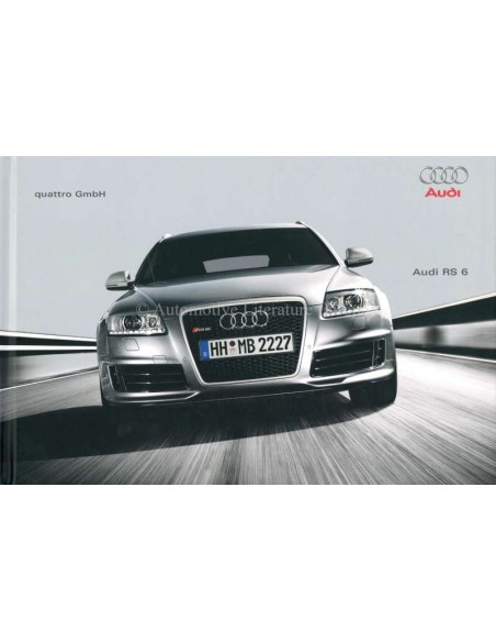 2007 AUDI RS6 AVANT HARDCOVER PROSPEKT ENGLISCH