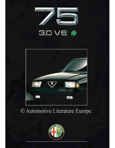 1990 ALFA ROMEO 75 3.0 V6 QV BROCHURE DUITS