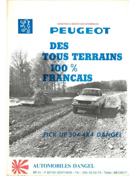 1982 PEUGEOT 504 DANGEL PICK UP BROCHURE FRANS