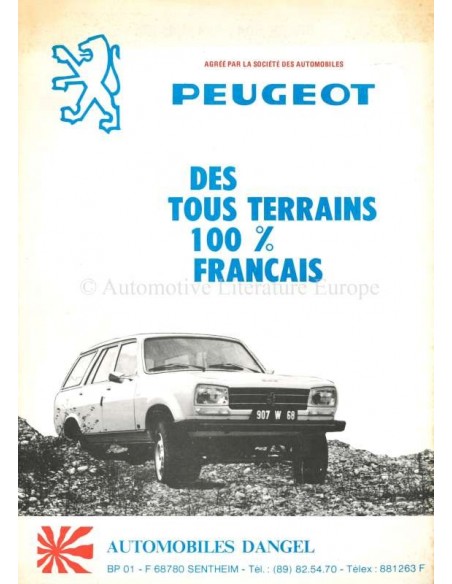 1981 PEUGEOT 504 DANGEL PICK UP BROCHURE FRANS