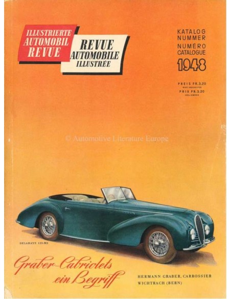 1948 AUTOMOBIL REVUE JAHRESKATALOG DEUTSCH FRANZÖSISCH