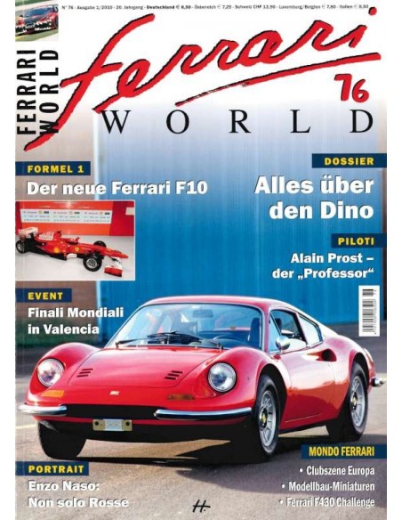 2010 FERRARI WORLD MAGAZINE 76 DUITS