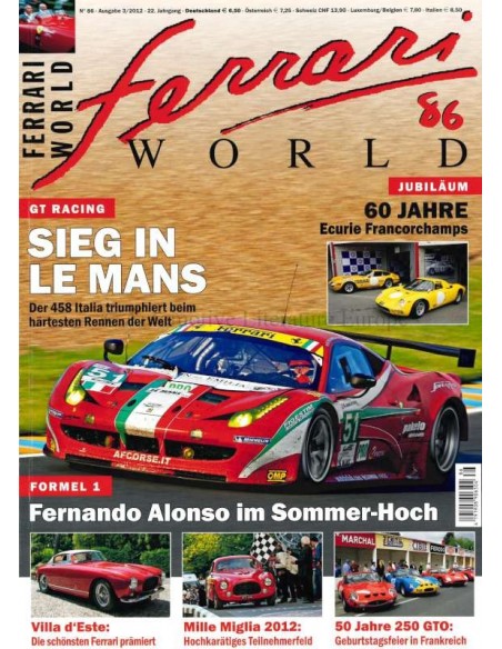 2012 FERRARI WORLD MAGAZINE 86 DUITS