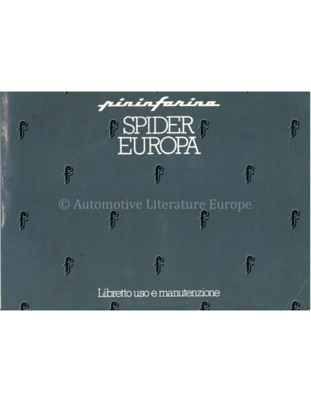 1983 FIAT 124 PININFARINA SPIDER EUROPA OWNERS MANUAL ITALIAN