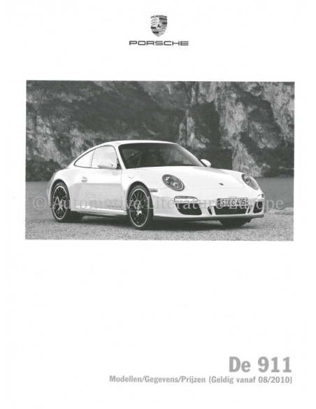 2011 PORSCHE 911 CARRERA TARGA BROCHURE NEDERLANDS