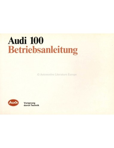 1988 AUDI 100 OWNERS MANUAL HANDBOOK GERMAN