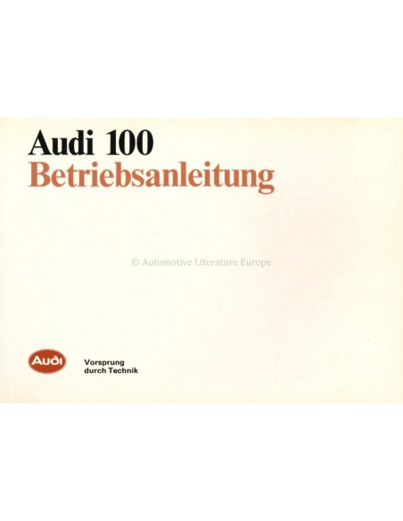 1988 AUDI 100 OWNERS MANUAL HANDBOOK GERMAN