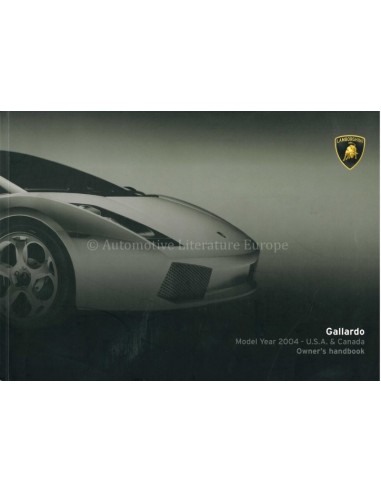 2004 LAMBORGHINI GALLARDO COUPE INSTRUCTIEBOEKJE ENGELS (USA)