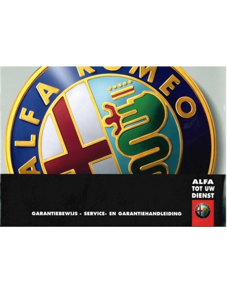 2005 ALFA ROMEO ONDERHOUDSBOEKJE NEDERLANDS