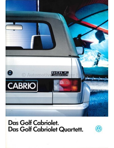 1991 VOLKSWAGEN GOLF CABRIOLET QUARTETT PROSPEKT DEUTSCH