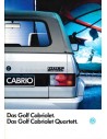 1991 VOLKSWAGEN GOLF CABRIOLET QUARTETT BROCHURE GERMAN