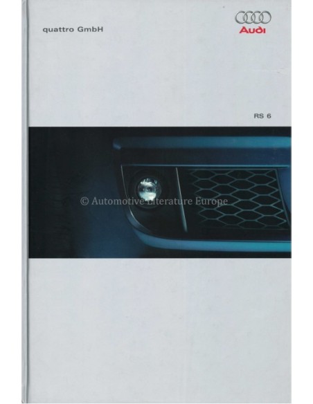 2002 AUDI RS6 QUATTRO HARDBACK BROCHURE GERMAN