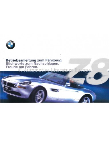 2000 BMW Z8 INSTRUCTIEBOEKJE DUITS