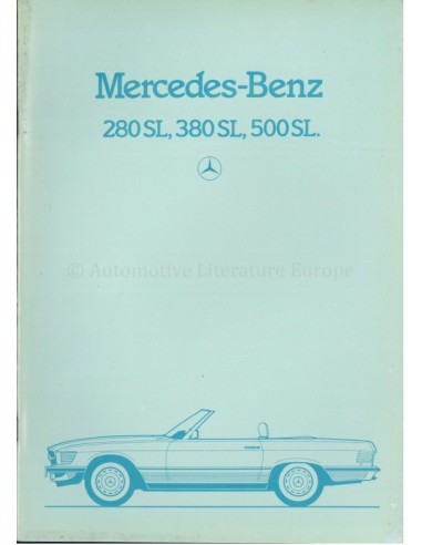 1984 MERCEDES BENZ SL BROCHURE ENGELS