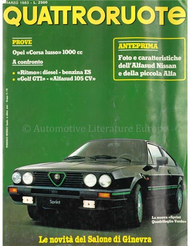 1983 QUATTRORUOTE MAGAZINE 329 ITALIAANS