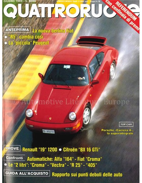 1989 QUATTRORUOTE MAGAZIN 404 ITALIENISCH