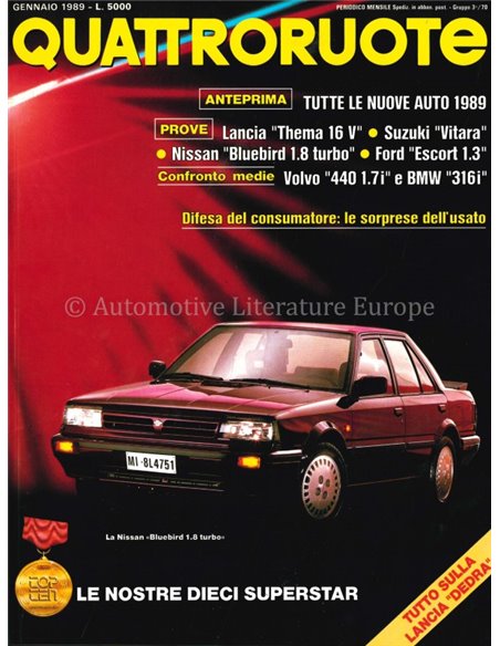 1989 QUATTRORUOTE MAGAZINE 399 ITALIAANS