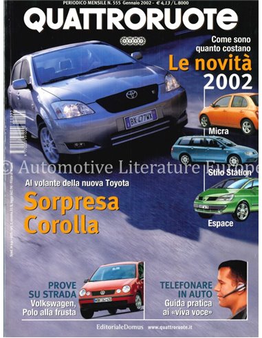 2002 QUATTRORUOTE MAGAZINE 555 ITALIAANS