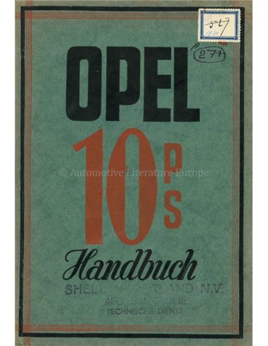 1930 OPEL OWNERS MANUAL GERMAN