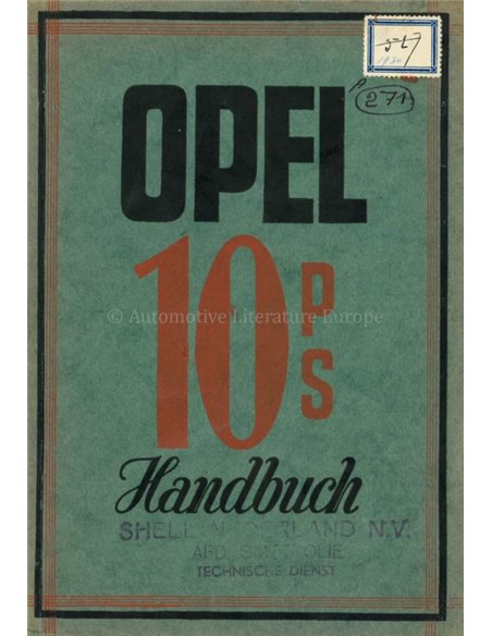 1930 OPEL BETRIEBSANLEITUNG DEUTSCH