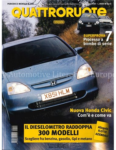 2000 QUATTRORUOTE MAGAZINE 542 ITALIAANS