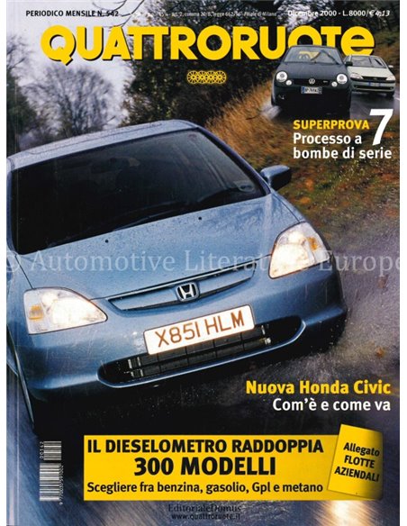 2000 QUATTRORUOTE MAGAZIN 542 ITALIENISCH