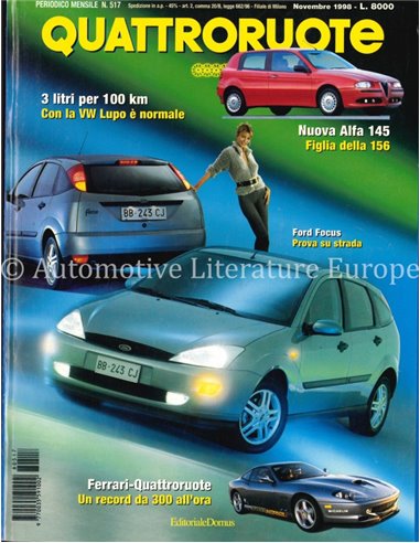 1998 QUATTRORUOTE MAGAZINE 517 ITALIAANS