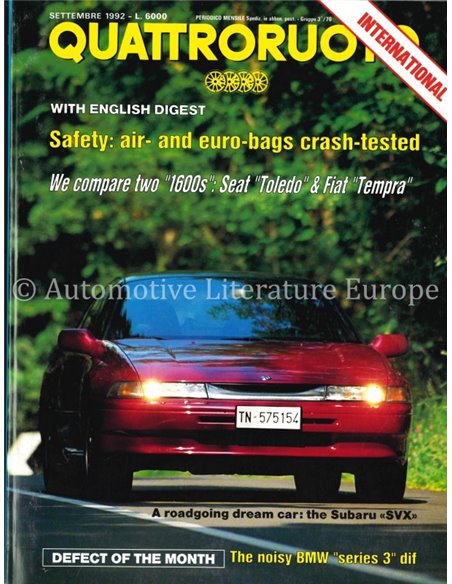 1992 QUATTRORUOTE MAGAZIN 443 ITALIENISCH